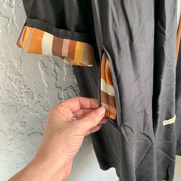 VTG 50s Rare Silk Hooded Lightweight Overcoat - Picture 8 of 8